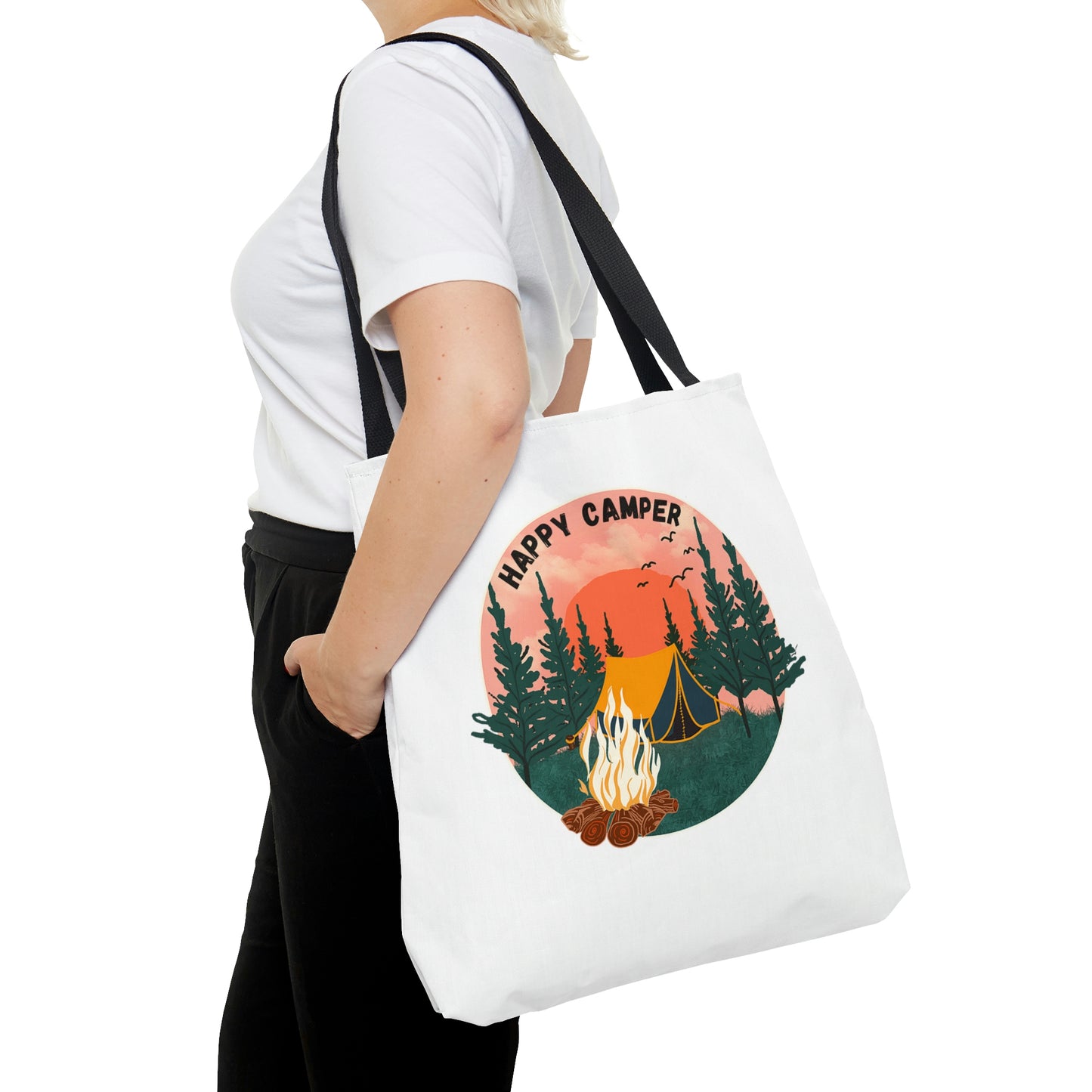 Happy Camper Double Sided Day and Night Tote Bag