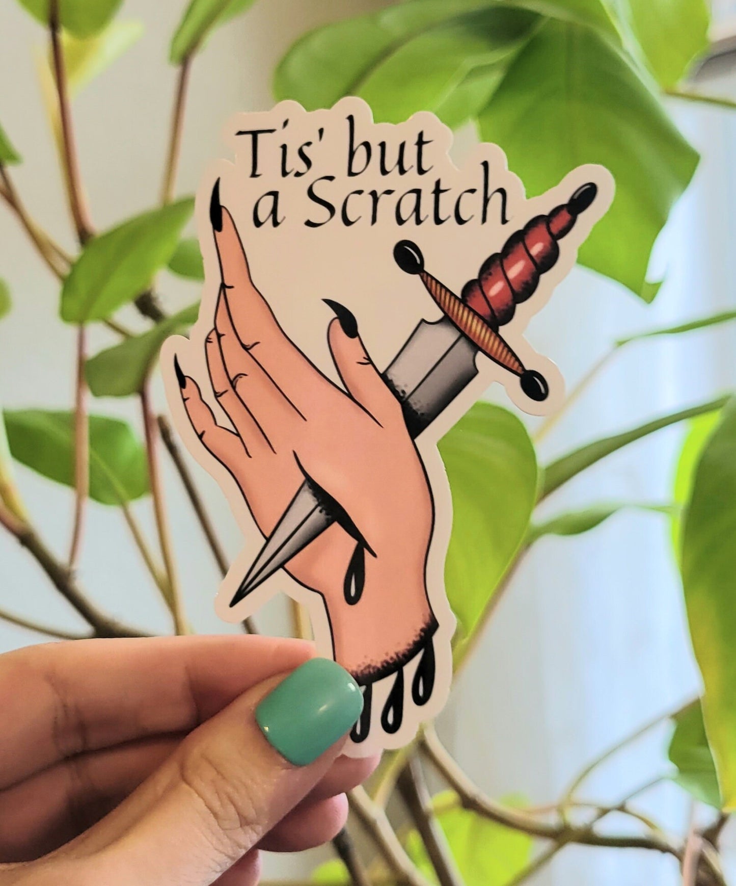 Tis But a Scratch Sticker