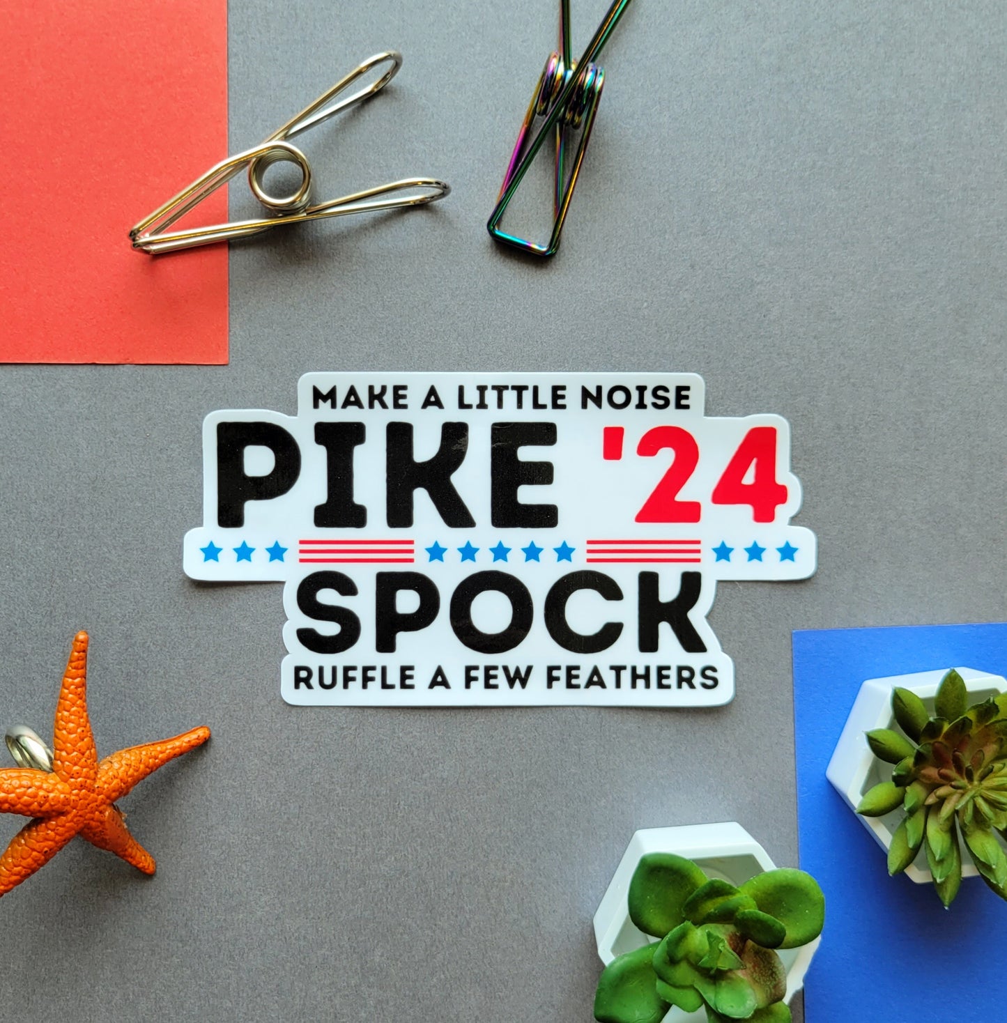 Pike and Spock for President 2024 Sticker