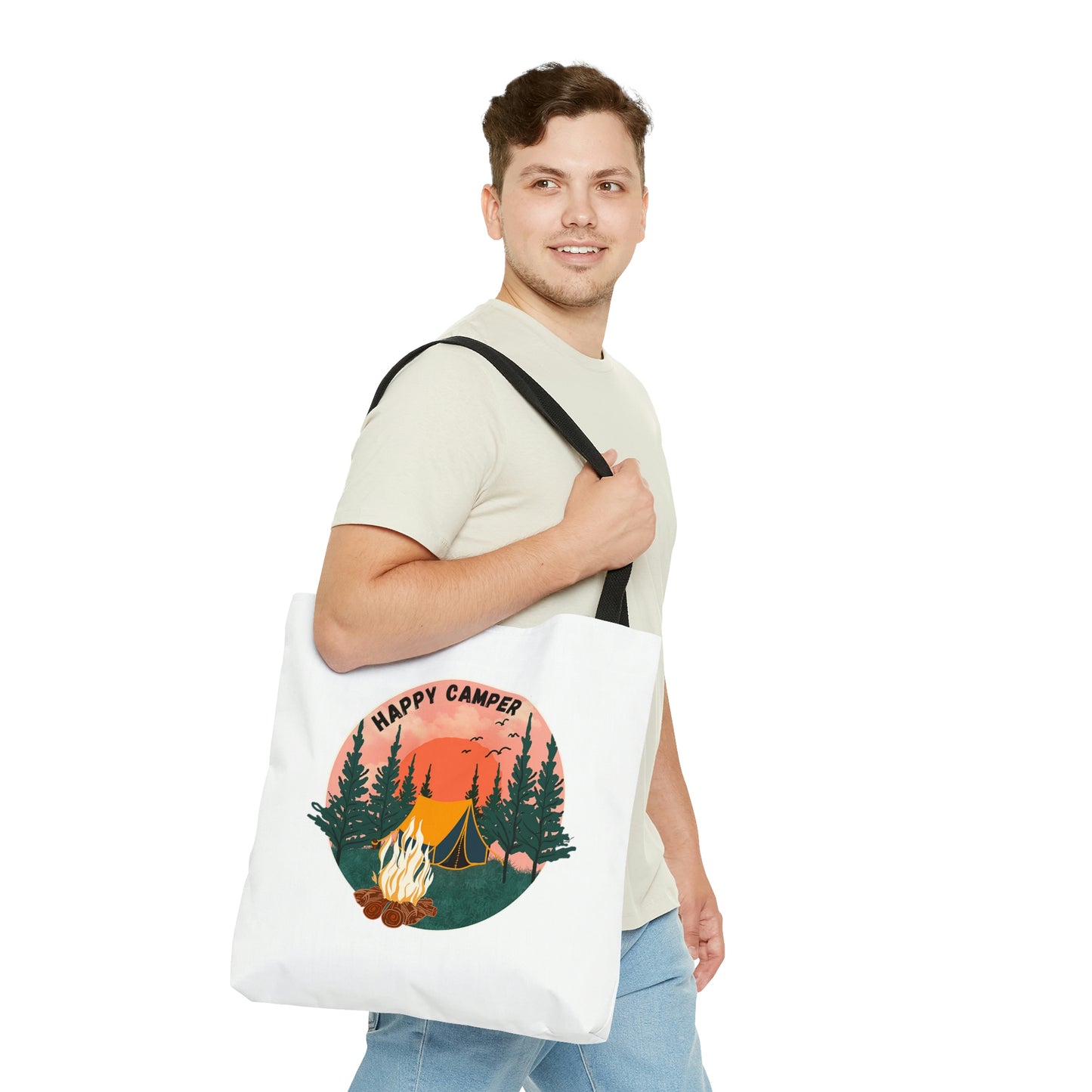 Happy Camper Double Sided Day and Night Tote Bag