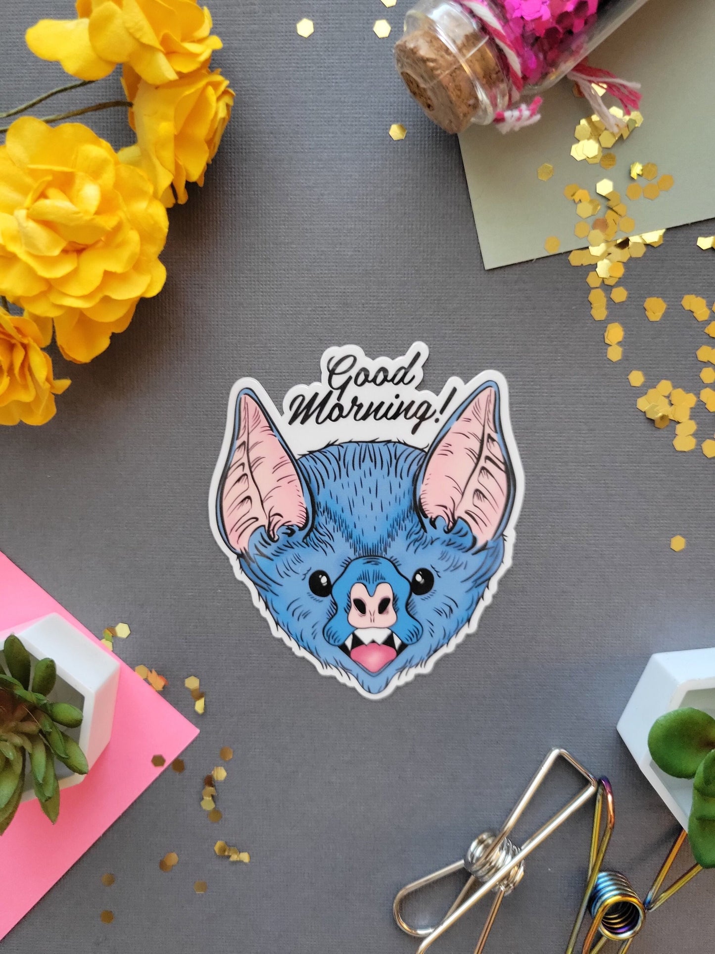 Good Morning! Bat Sticker