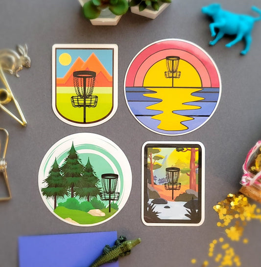 Disc Golf Sticker 4 Pack