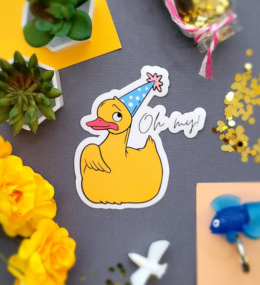 Oh My! Party Duck Sticker