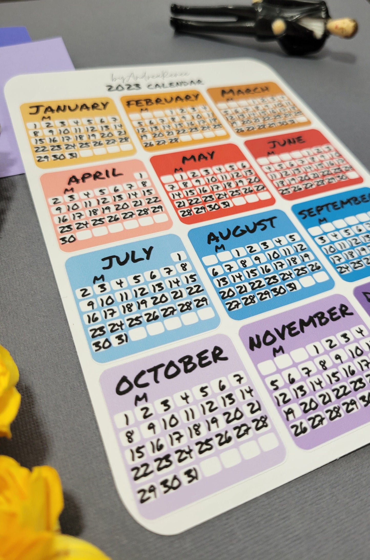 2023 Calendar Sticker Sheet