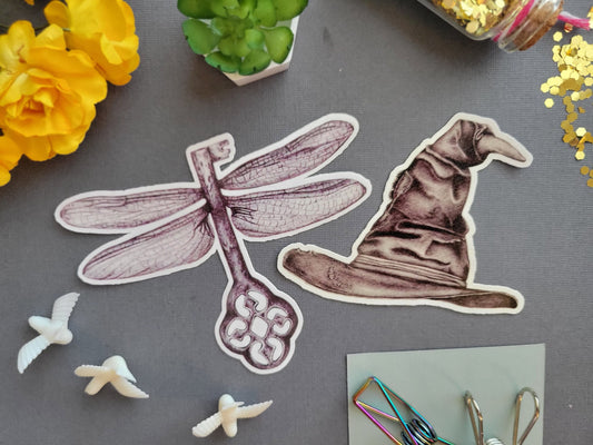 Sorting Hat and Flying Key Sticker Set
