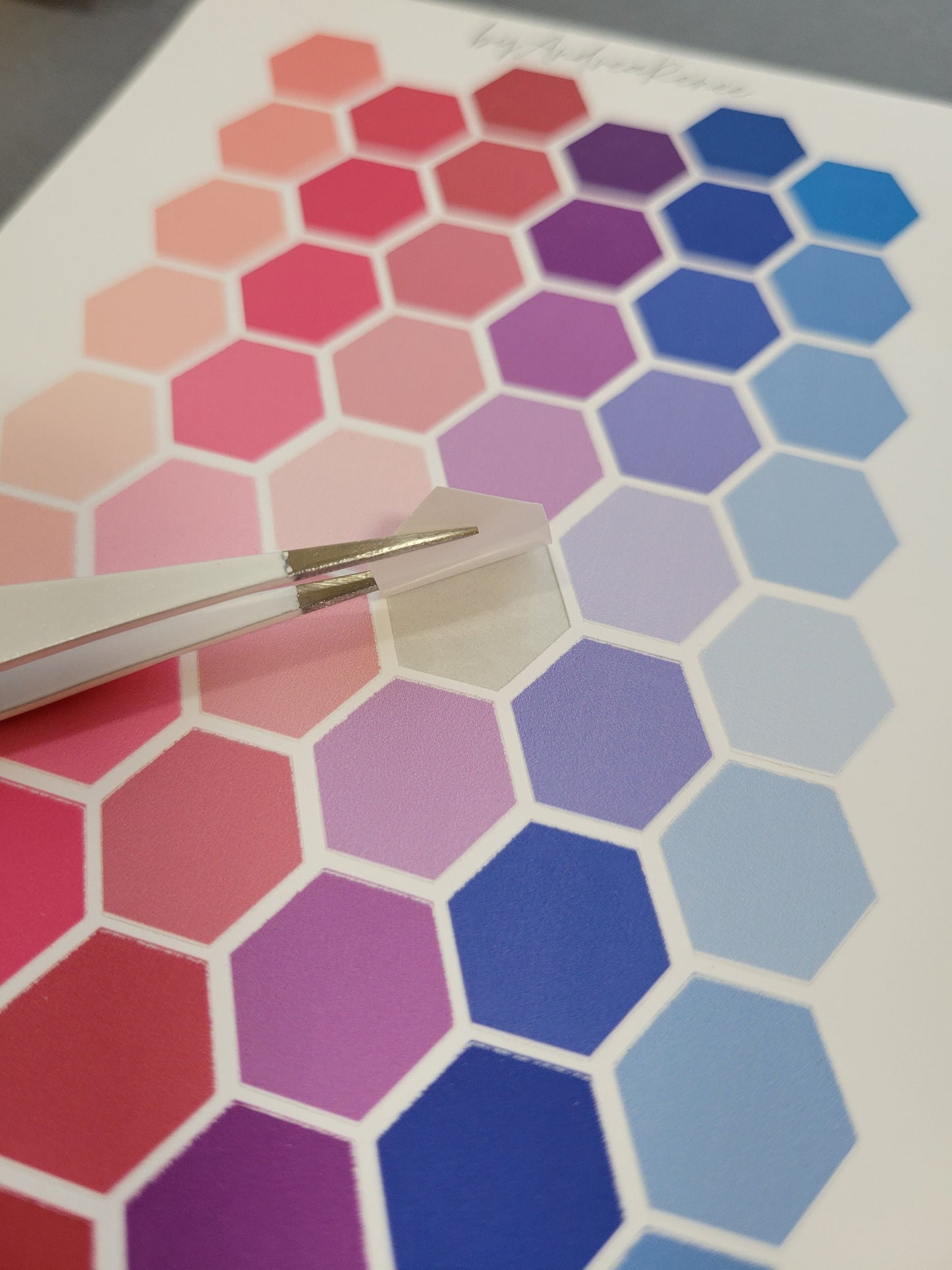 Hexagon Gradient Sticker Sheet 54 Stickers