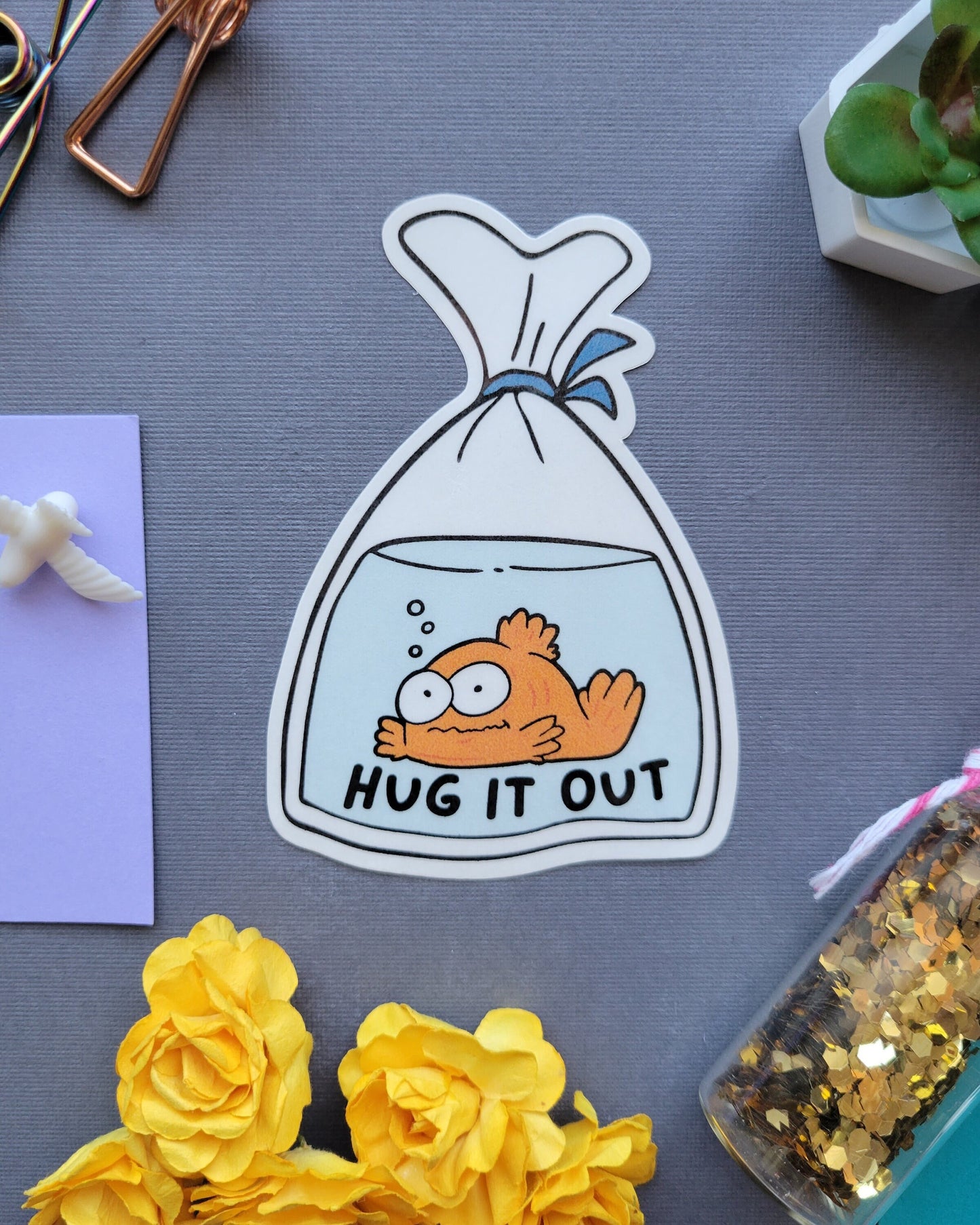 Hug it Out Fish Sticker