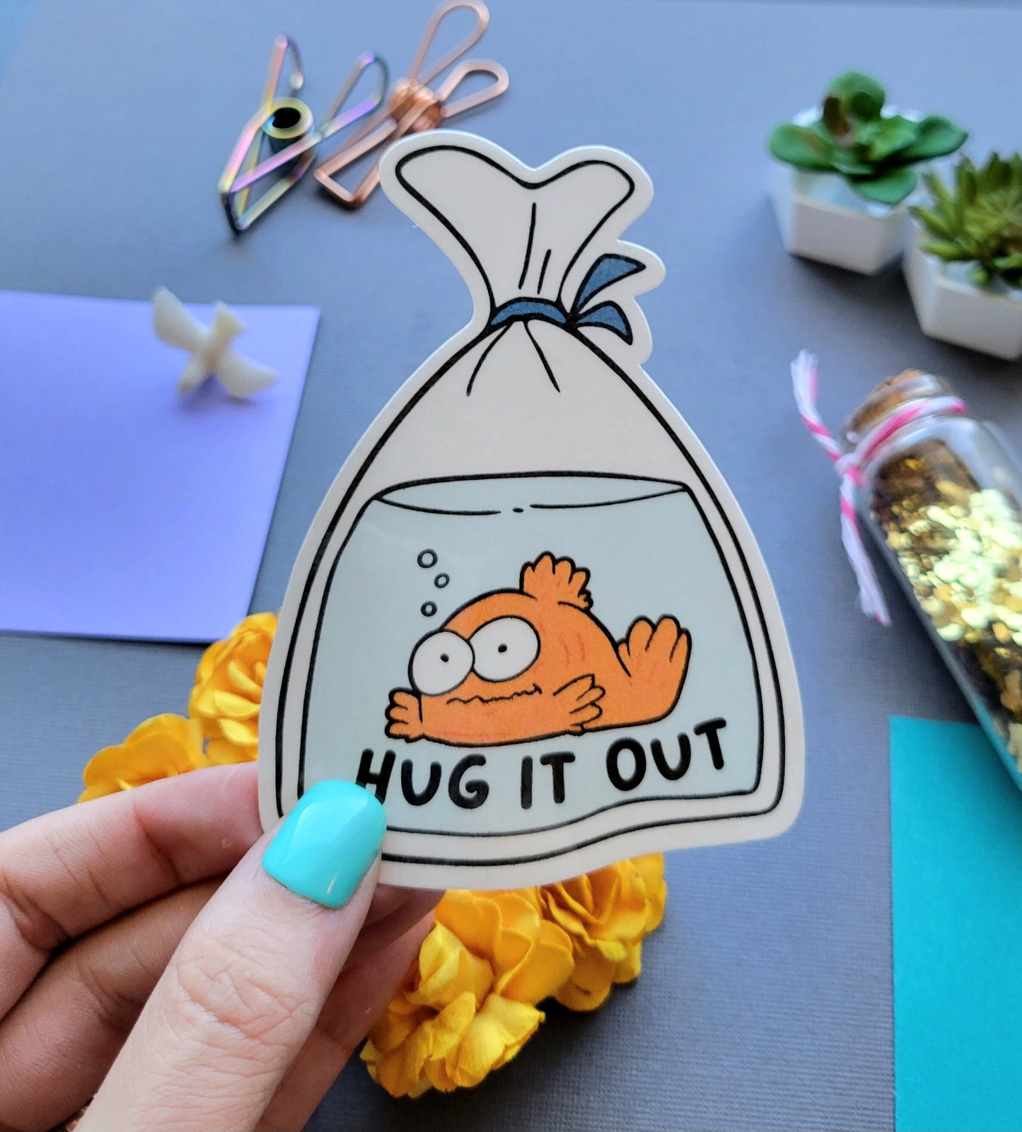 Hug it Out Fish Sticker