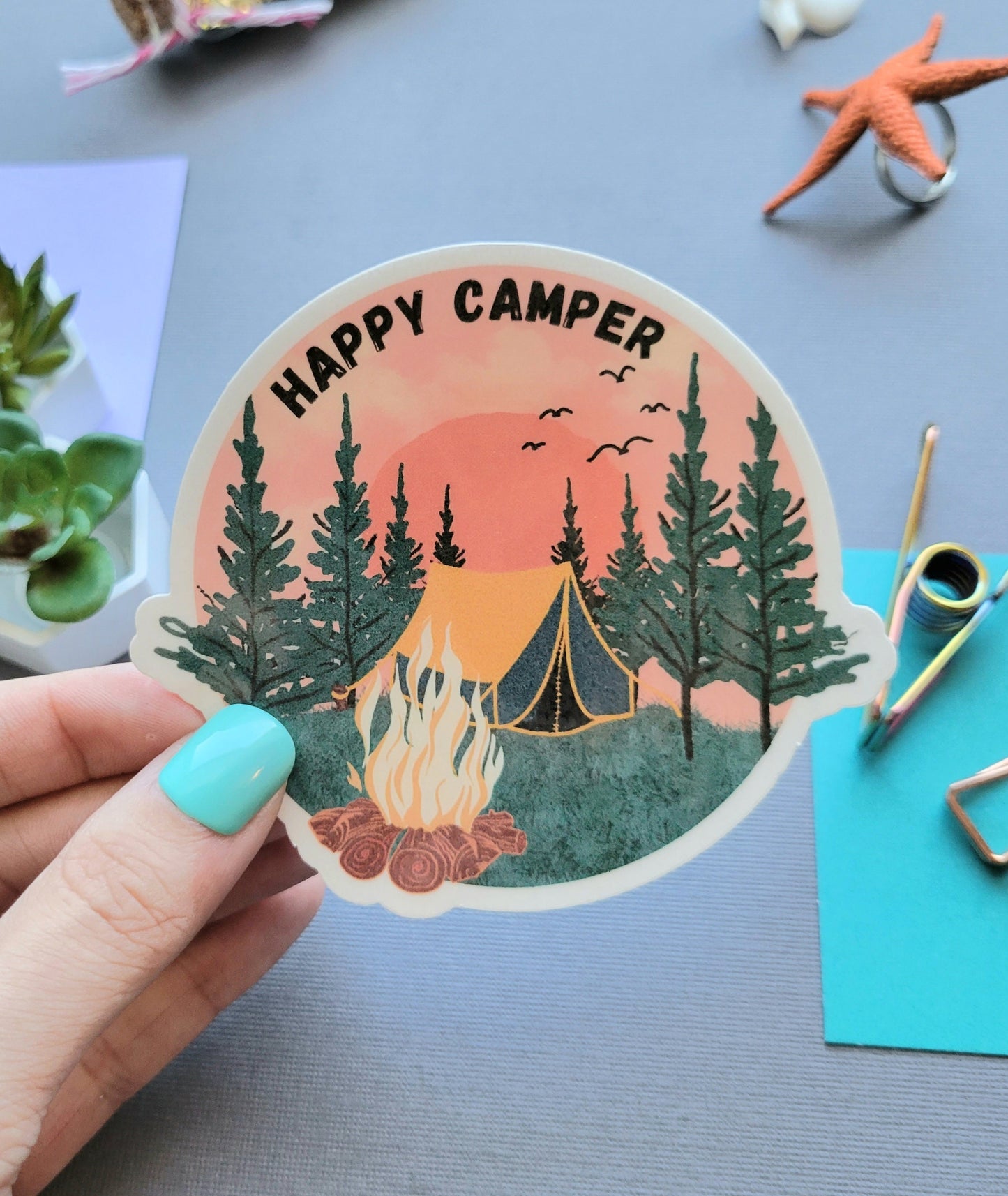 Happy Camper Sticker