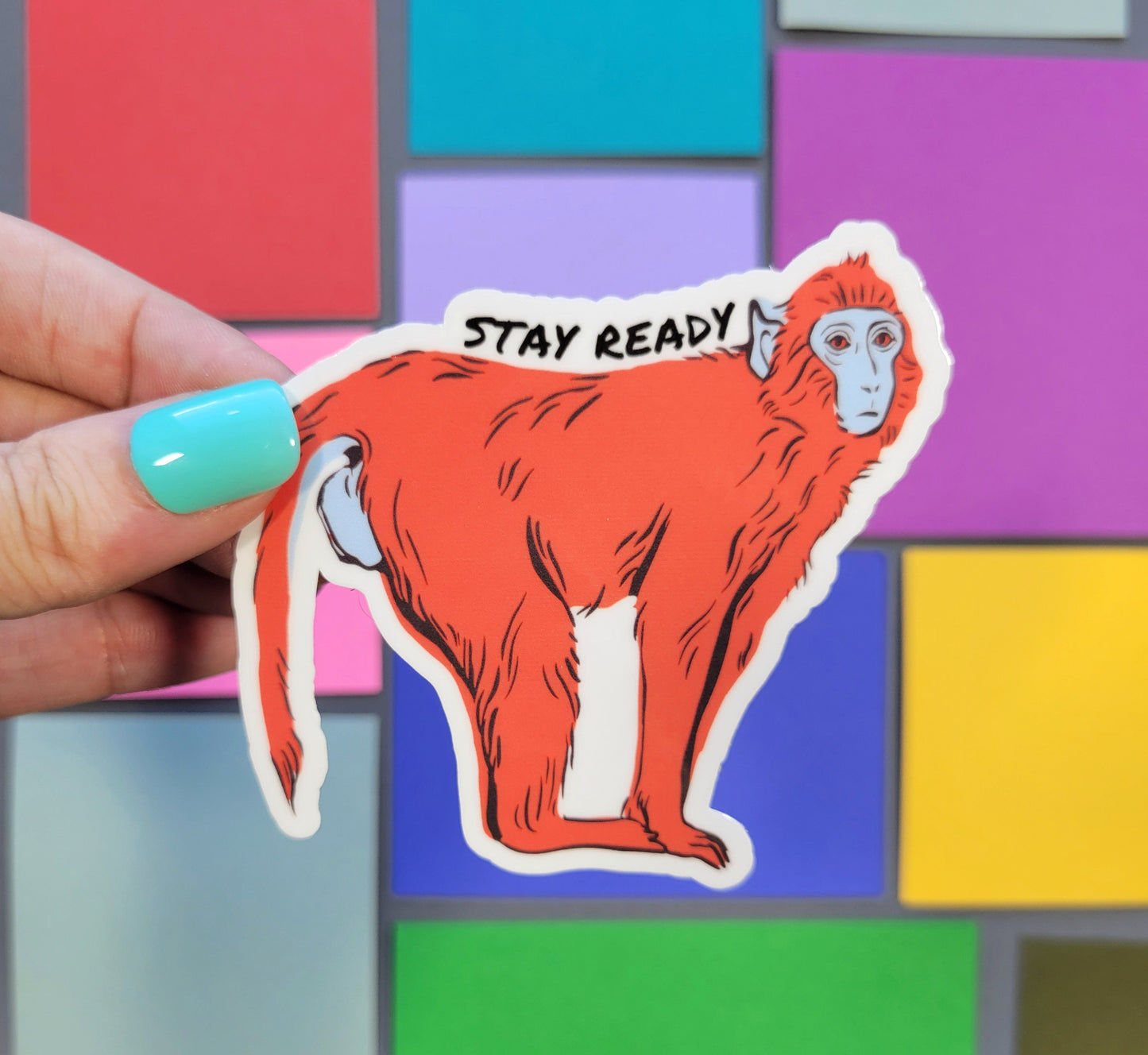 Stay Ready Monkey Sticker