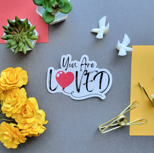 You Are Loved Heart Balloon Sticker